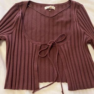 Brown tie sweater. La hearts (never worn)